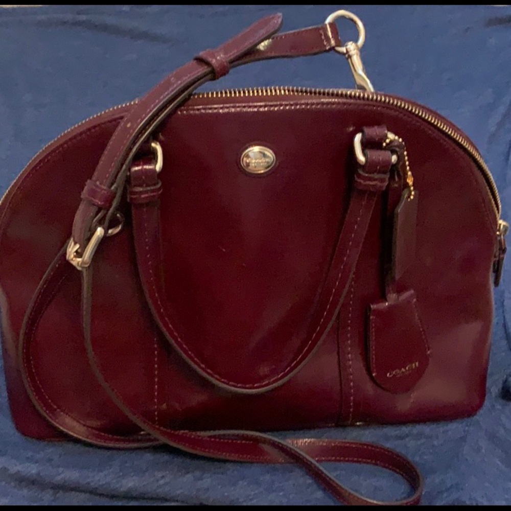 Coach Burgundy Leather Handbag